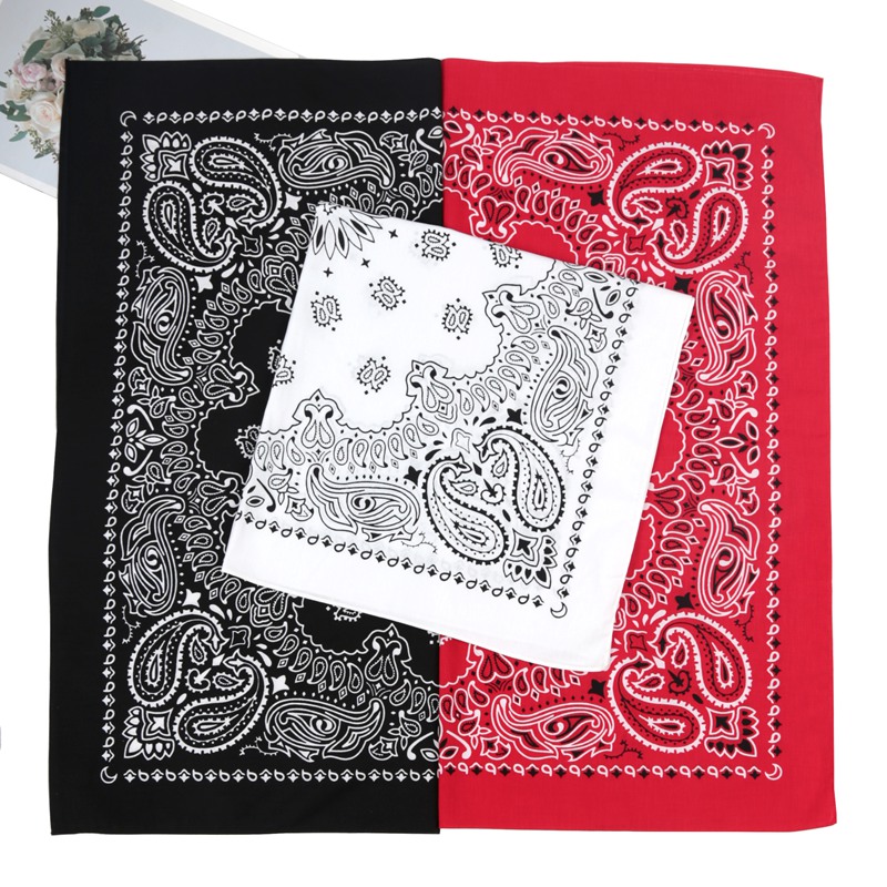 Bandana Cotton - 70*70cm Unisex Damen 100% Baumwolle Schwarz