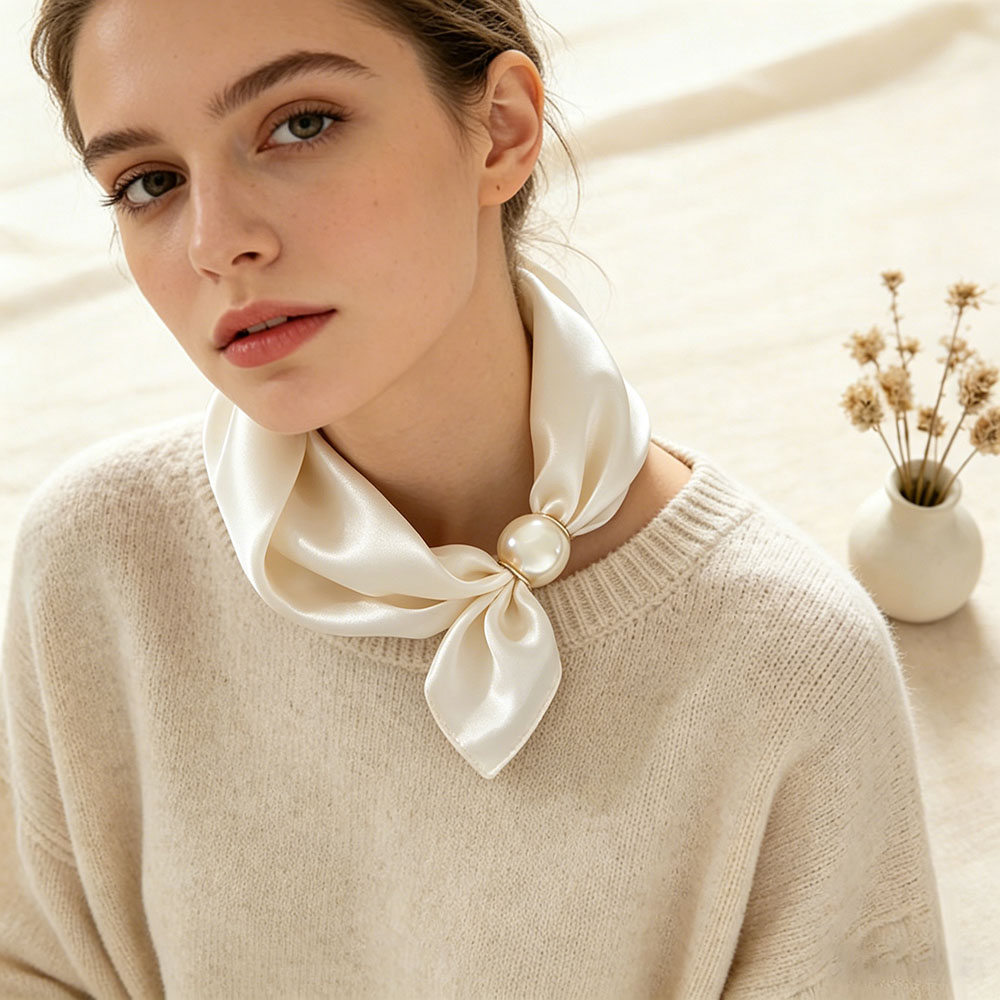 Ascot Neck Scarf - Schal-Kette aus Seide mit magnetischem Anhänger,