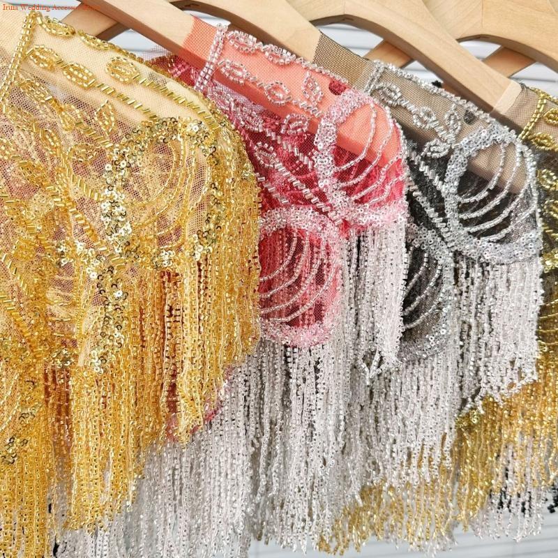 Stole Wedding Shawl - G92D Gestickte Pailletten Perlenquasten Schal Flapper