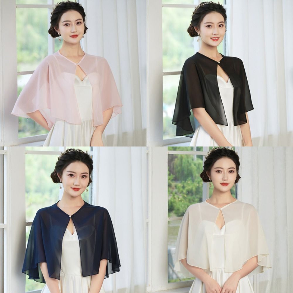 Stole Wedding Shawl - Vintage Transparente Chiffon-Capelet Leichtes Design Eleganter