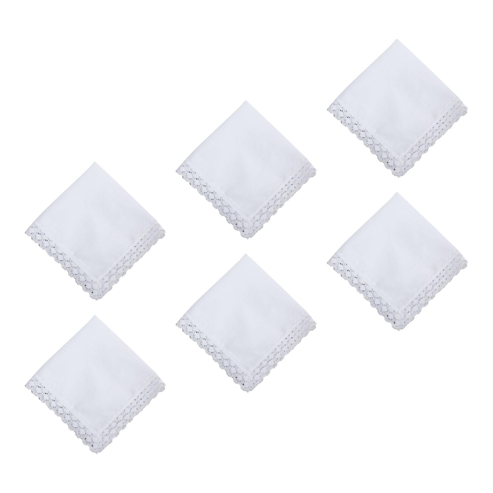6x Reinweiße Spitzen-Taschentü – Handkerchief Cotton Men Bewertung und Preis