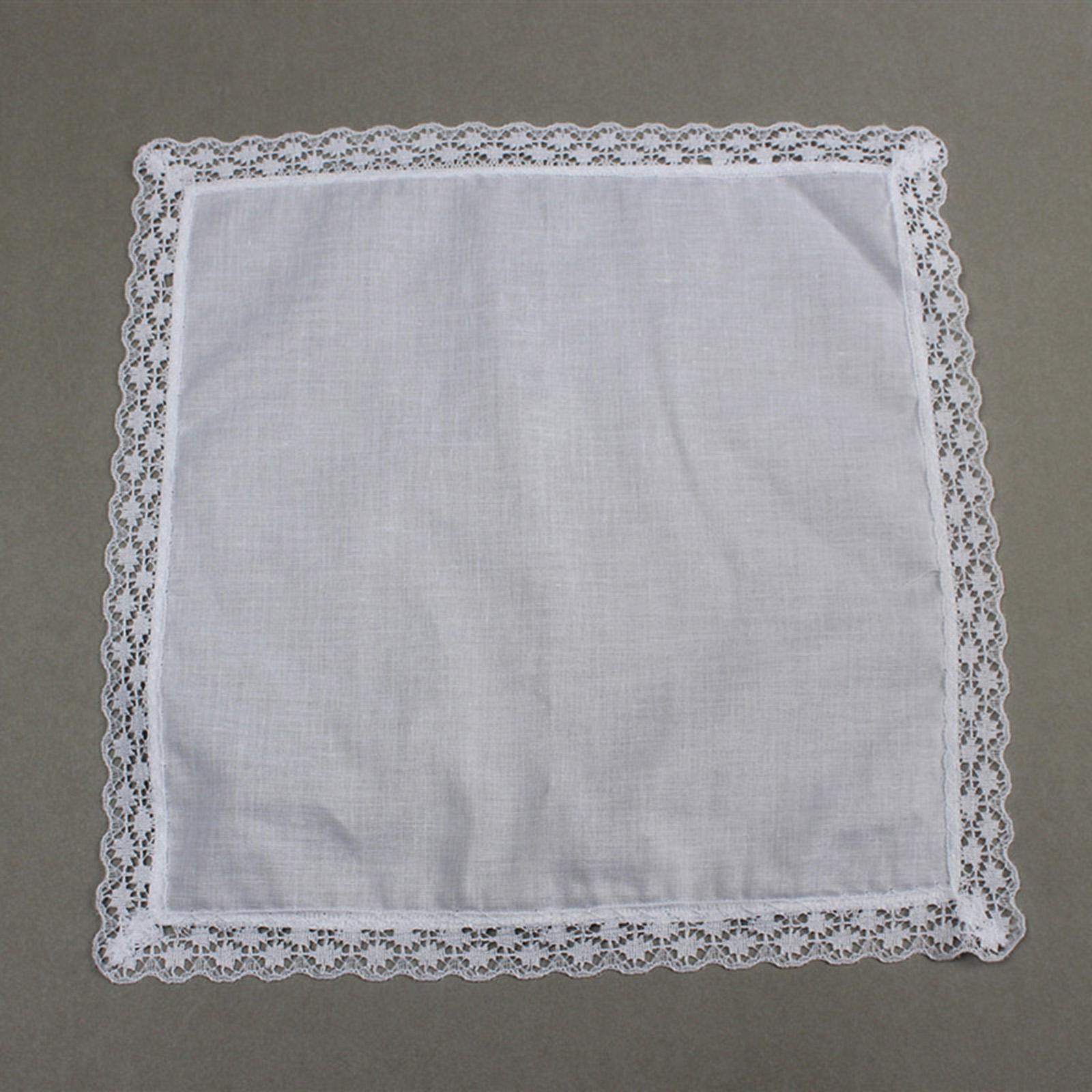 6x Reinweiße Spitzen-Taschentü – Handkerchief Cotton Men Bewertung und Preis