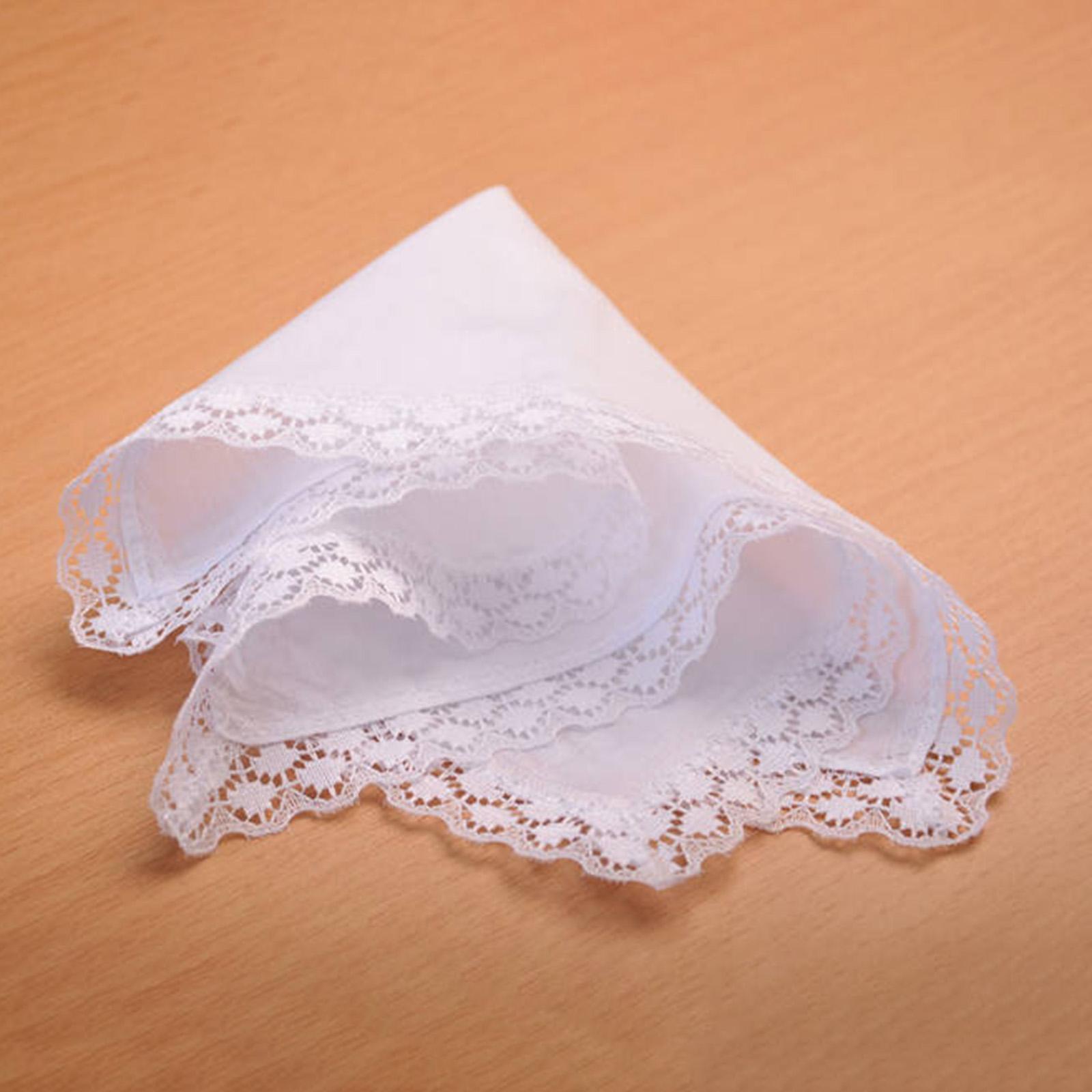 6x Reinweiße Spitzen-Taschentü – Handkerchief Cotton Men Bewertung und Preis
