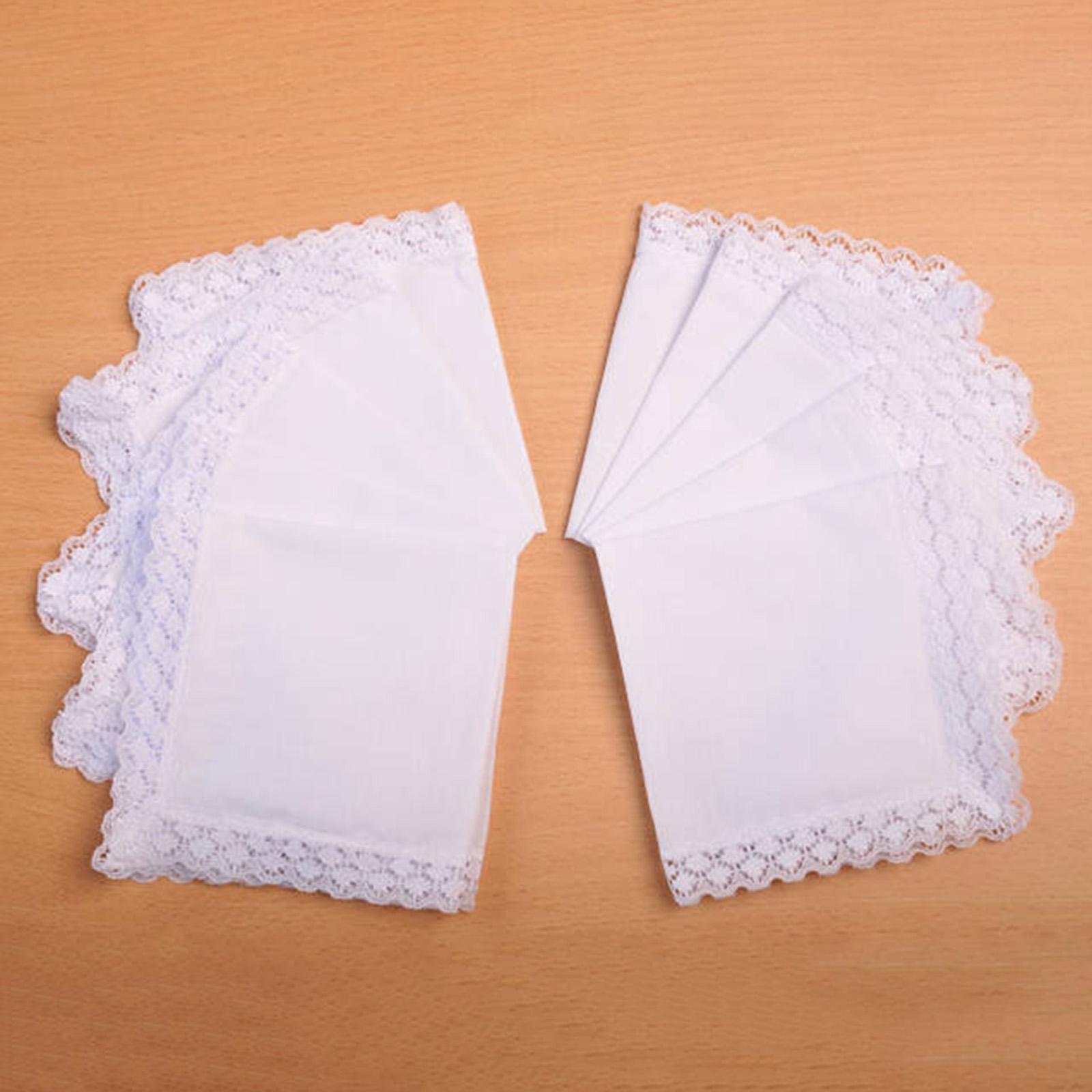 6x Reinweiße Spitzen-Taschentü – Handkerchief Cotton Men Bewertung und Preis