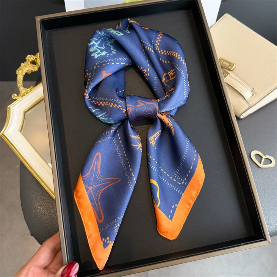 Blauer Seidenschal für Damen,  – Bandana Cotton Bewertung und Preis