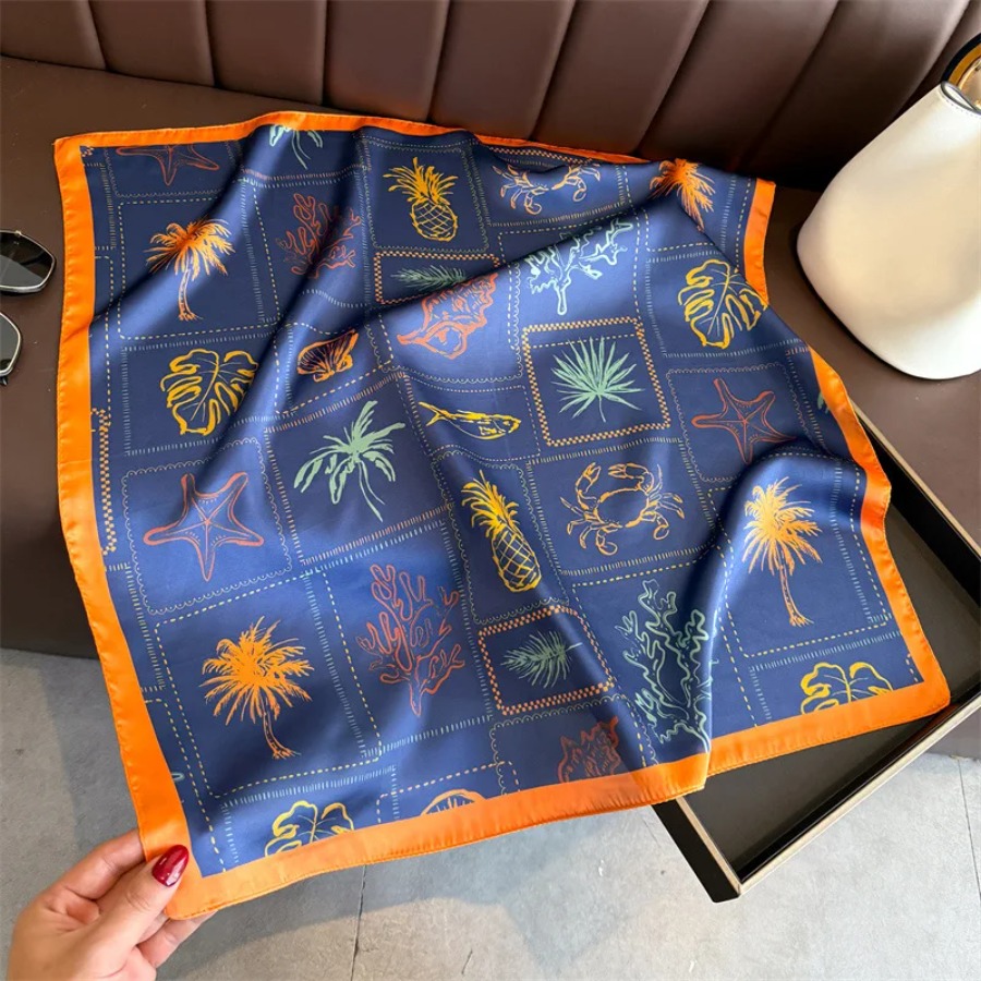 Blauer Seidenschal für Damen,  – Bandana Cotton Bewertung und Preis