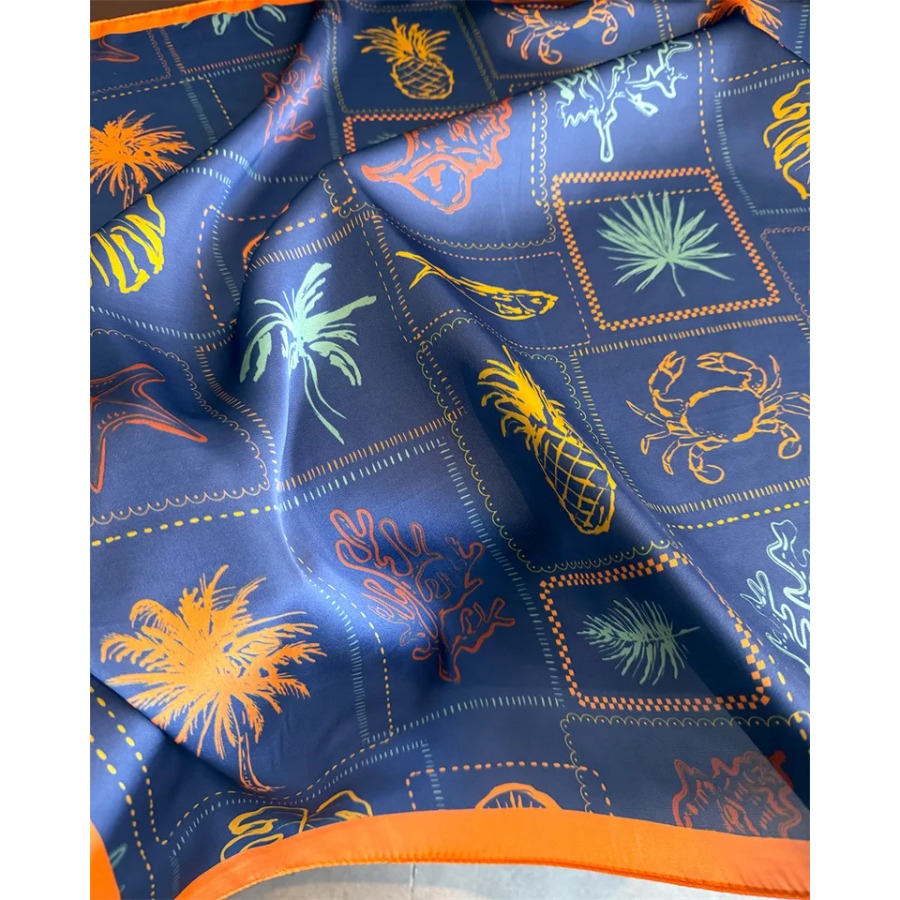 Blauer Seidenschal für Damen,  – Bandana Cotton Bewertung und Preis
