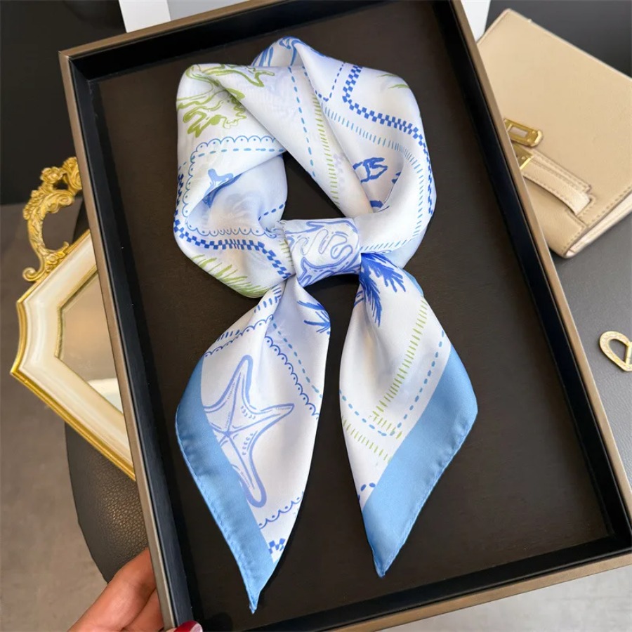 Blauer Seidenschal für Damen,  – Bandana Cotton Bewertung und Preis