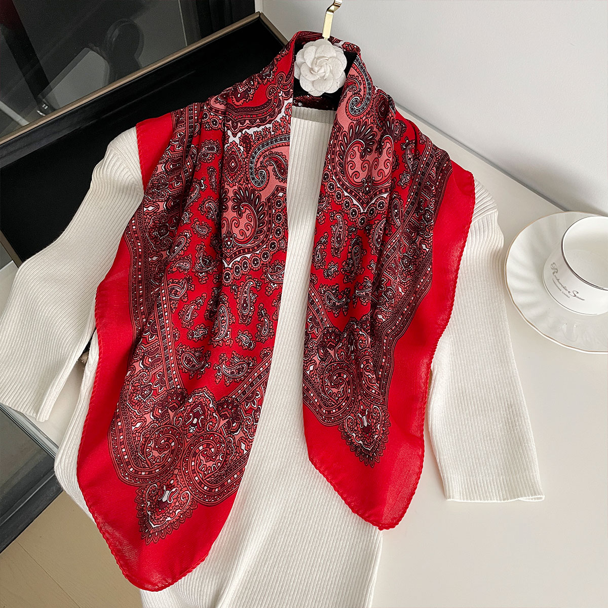 Neue Mode 70X70cm frauen Schal – Bandana Cotton Bewertung und Preis